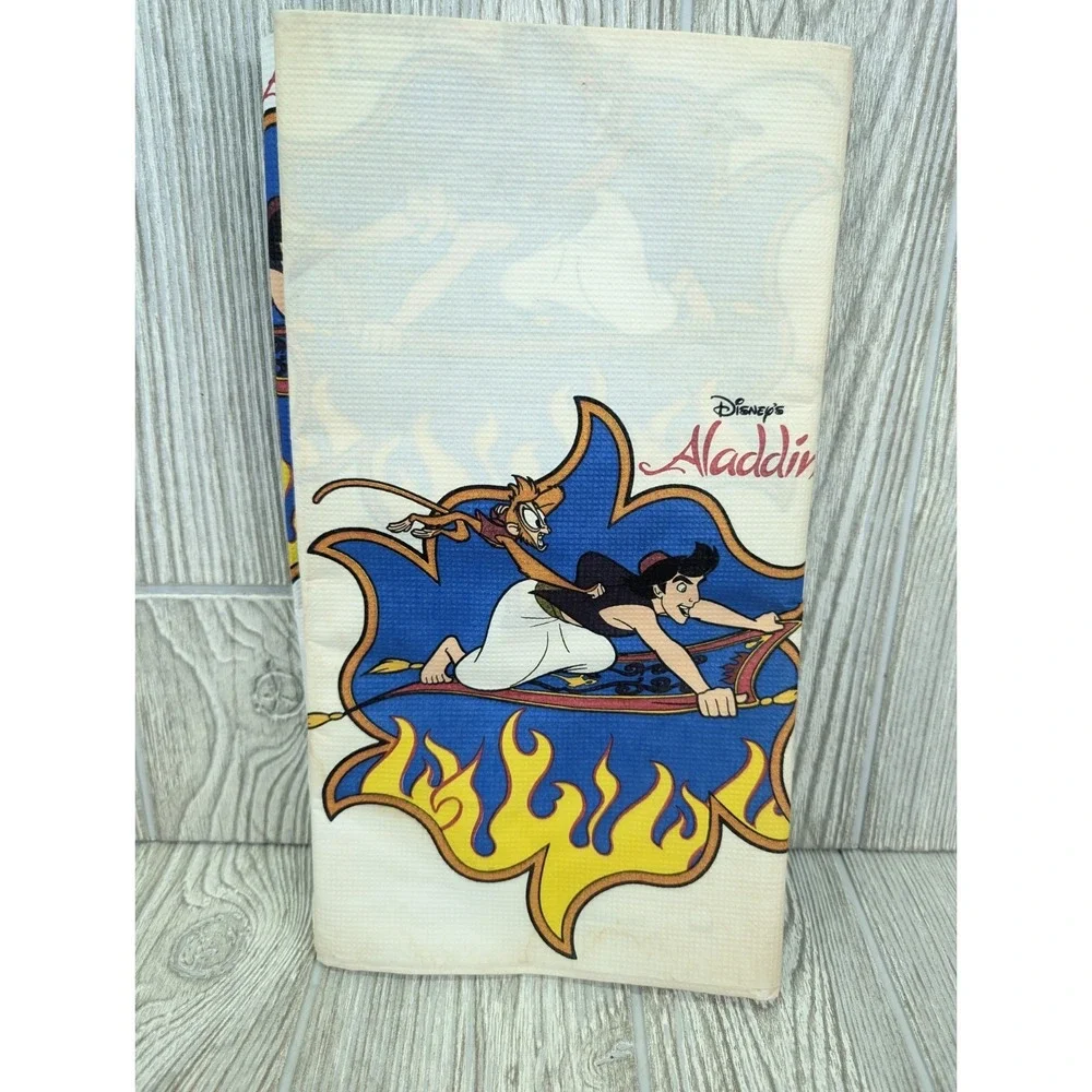 Vintage Aladdin Plastic Backed Table Cover Disney 54